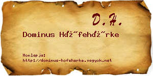 Dominus Hófehérke névjegykártya